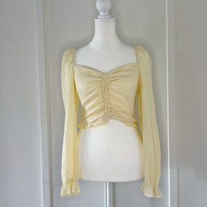 Forever 21 Ruched Drawstring Crop Top Size Small